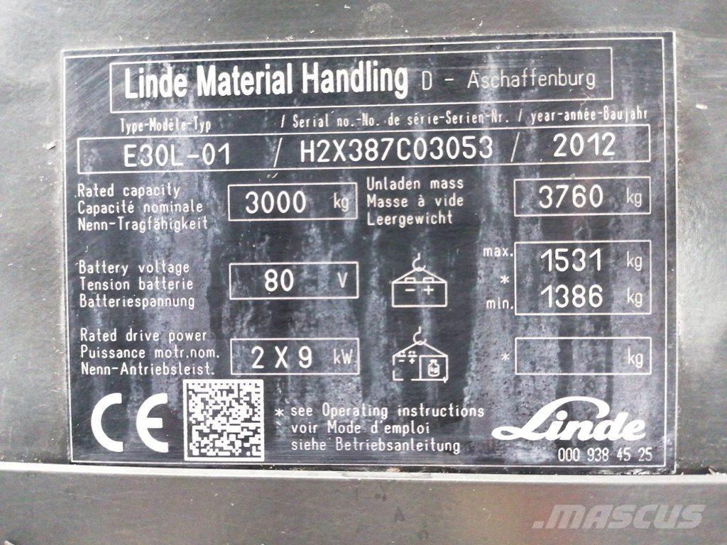 Linde E30L-01 Elmotviktstruckar