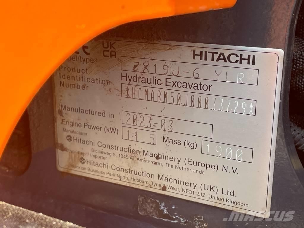 Hitachi ZX 19 U-6 Minigrävare < 7t