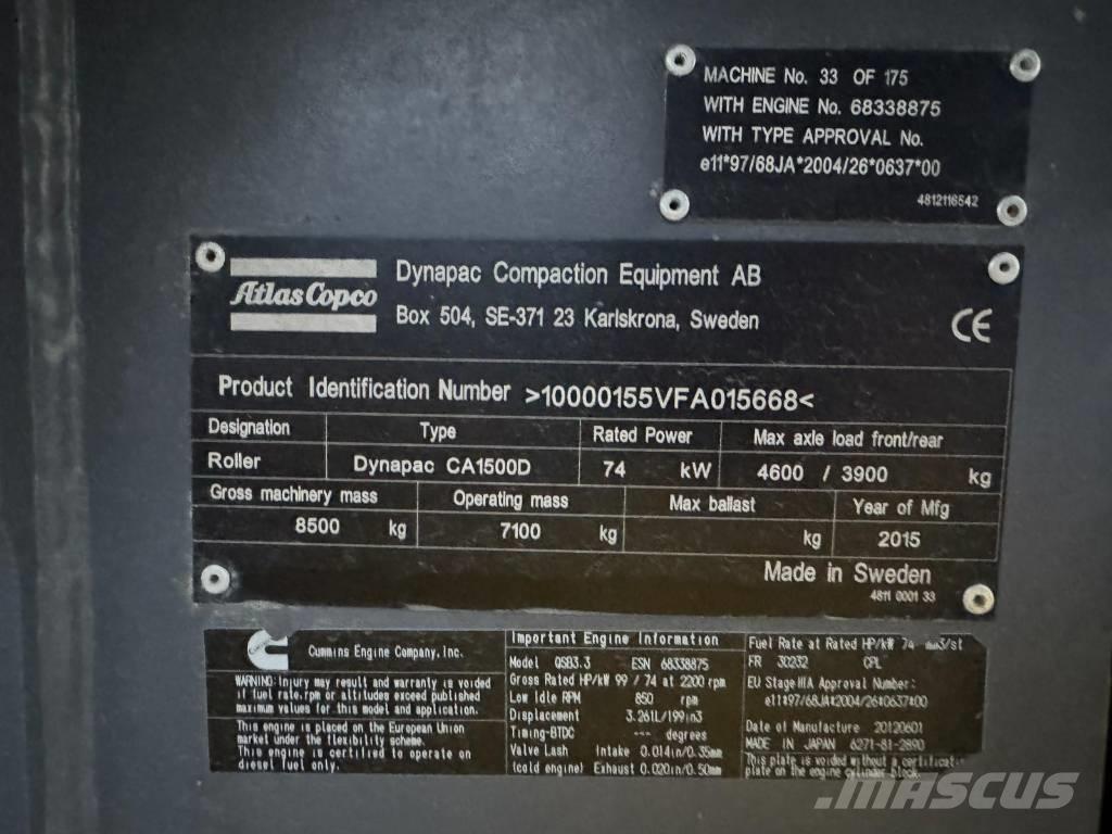 Dynapack CA1500D Envalsvältar