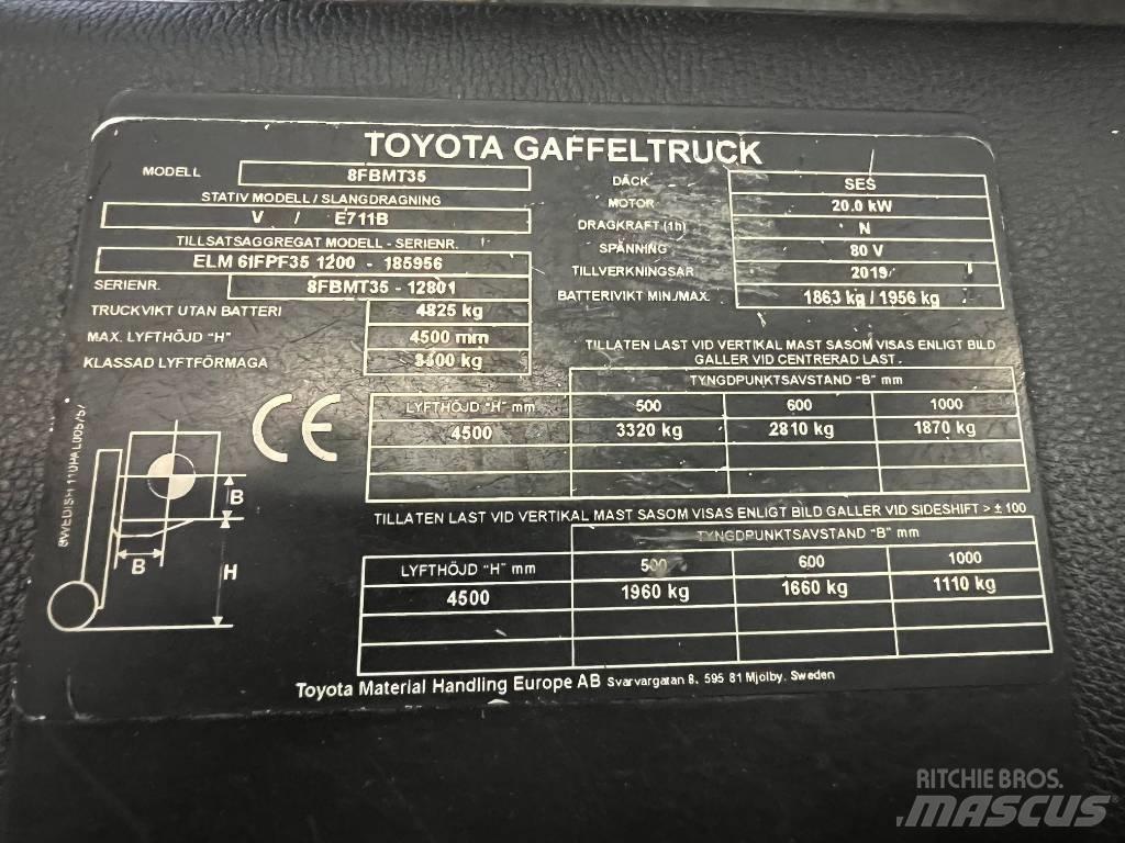Toyota 8 FBMT 35 Elmotviktstruckar