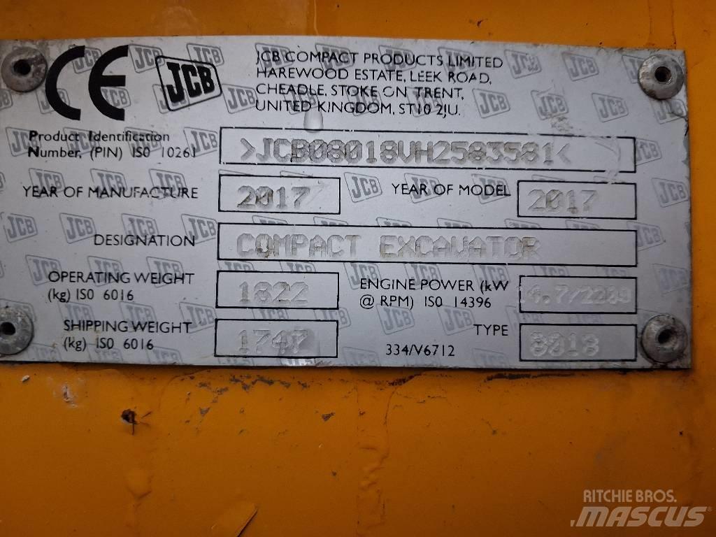 JCB 8018 CTS Minigrävare < 7t