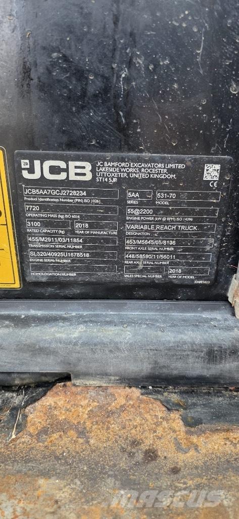 JCB 531-70 Agri Teleskoplastare