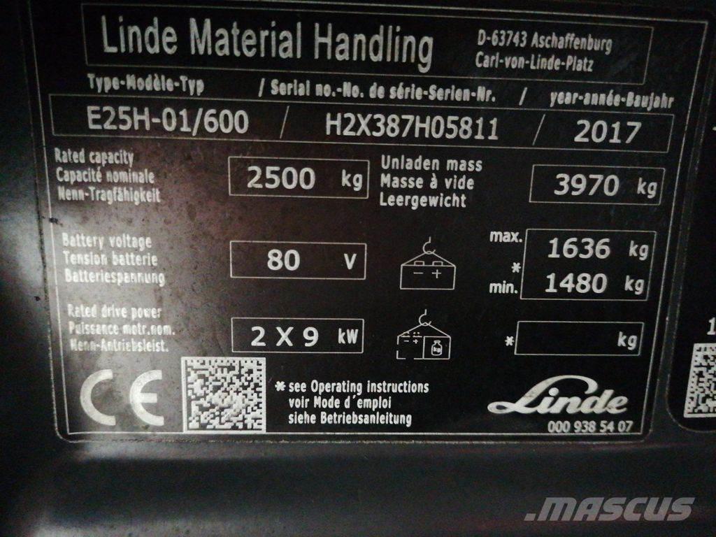 Linde E25H-01/600 Elmotviktstruckar
