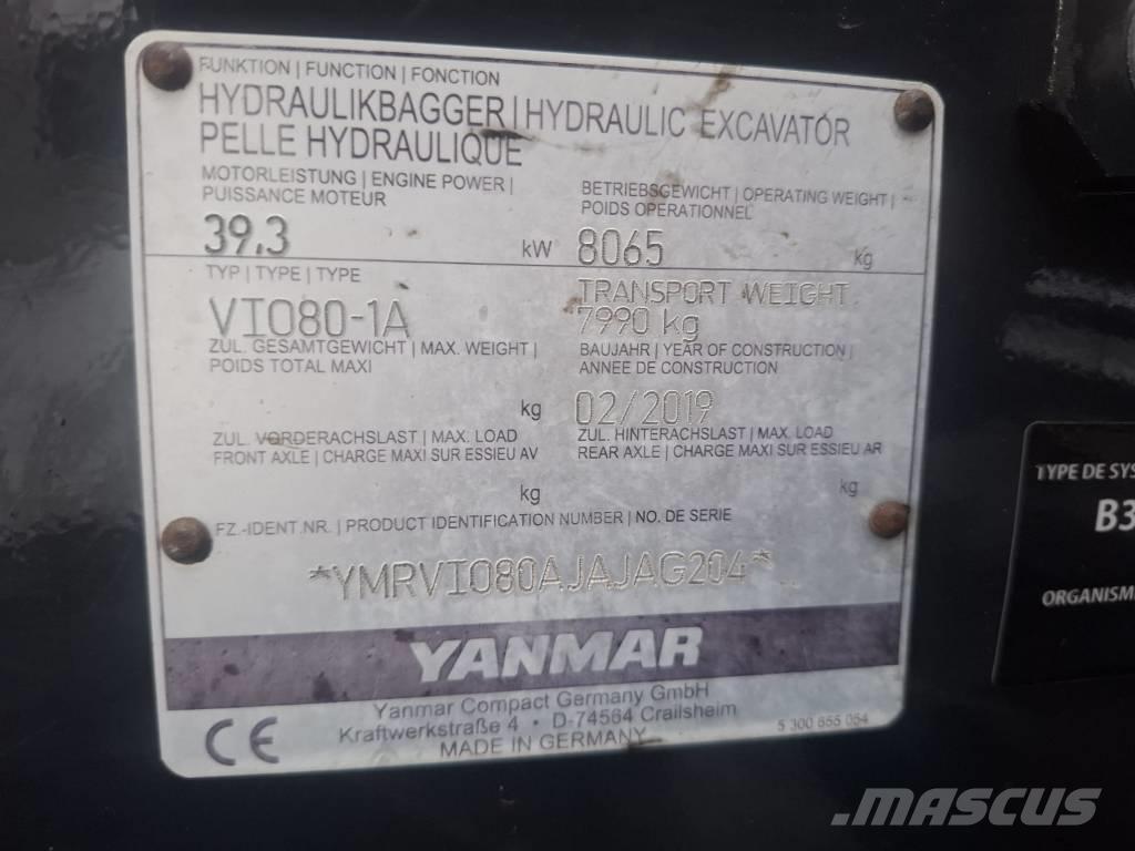 Yanmar Vio 80-1A Midigrävmaskiner 7t - 12t