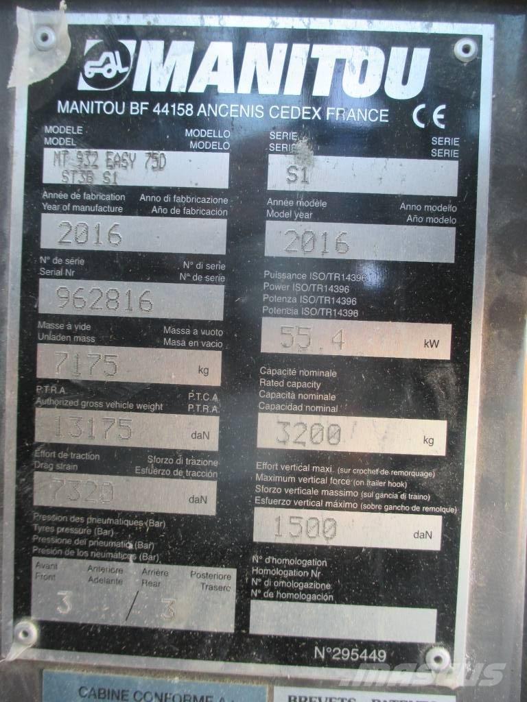 Manitou MT 932 Teleskoplastare