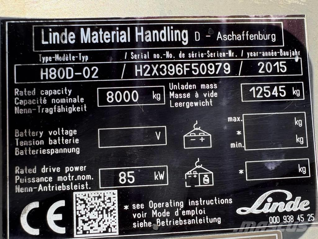 Linde H 80 D Dieselmotviktstruckar