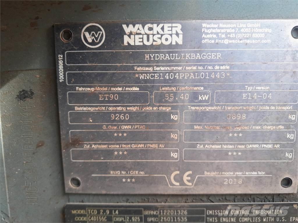 Wacker Neuson ET90 Minigrävare < 7t