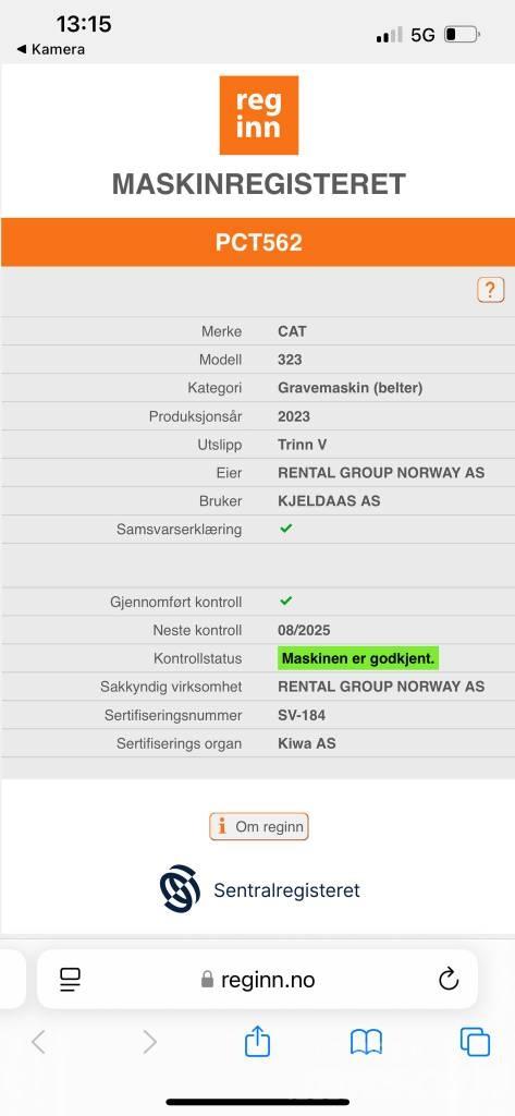 CAT 323 SLR Grävmaskiner med lång räckvidd