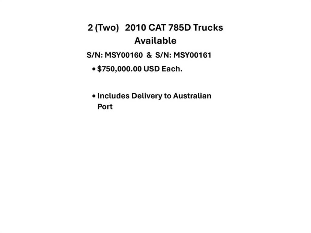 CAT 785D Midjestyrd dumper