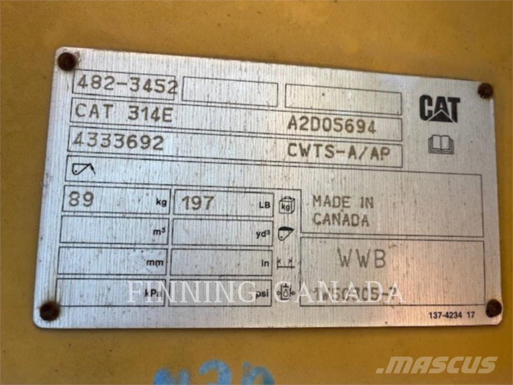 CAT ATTACHMENTS 314E Redskapsfäste/ adaptrar