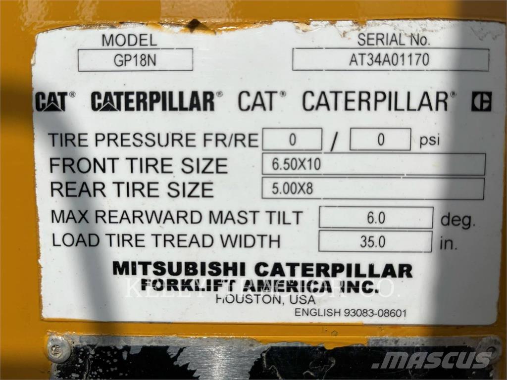 CAT MCFGP18N5 Gasolmotviktstruckar