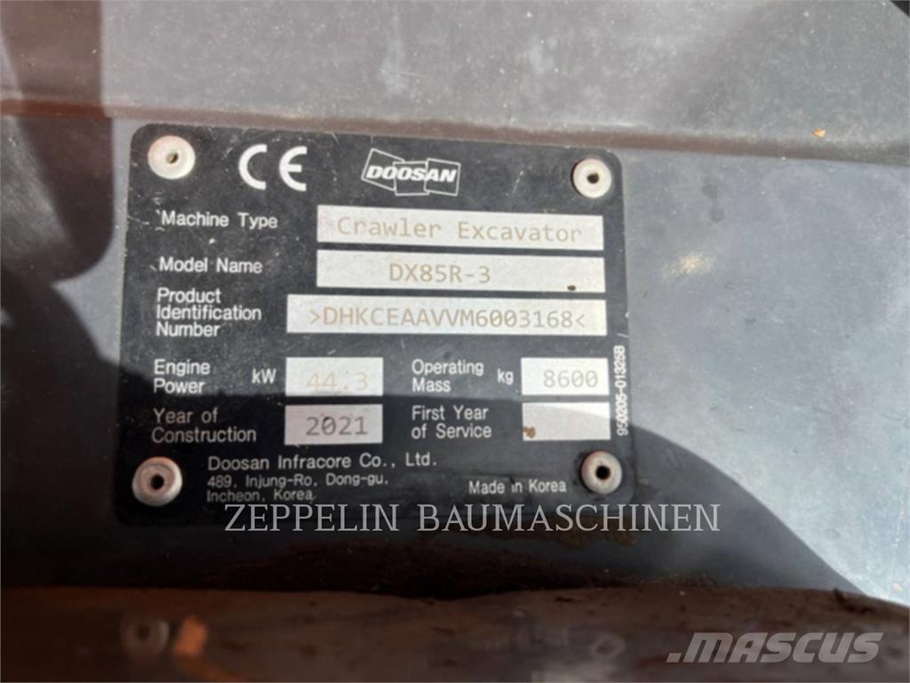 Doosan DX85R-3 Bandgrävare
