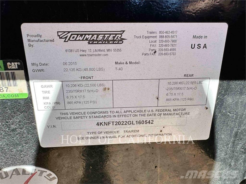 TOWMASTER T-40 Övriga släp