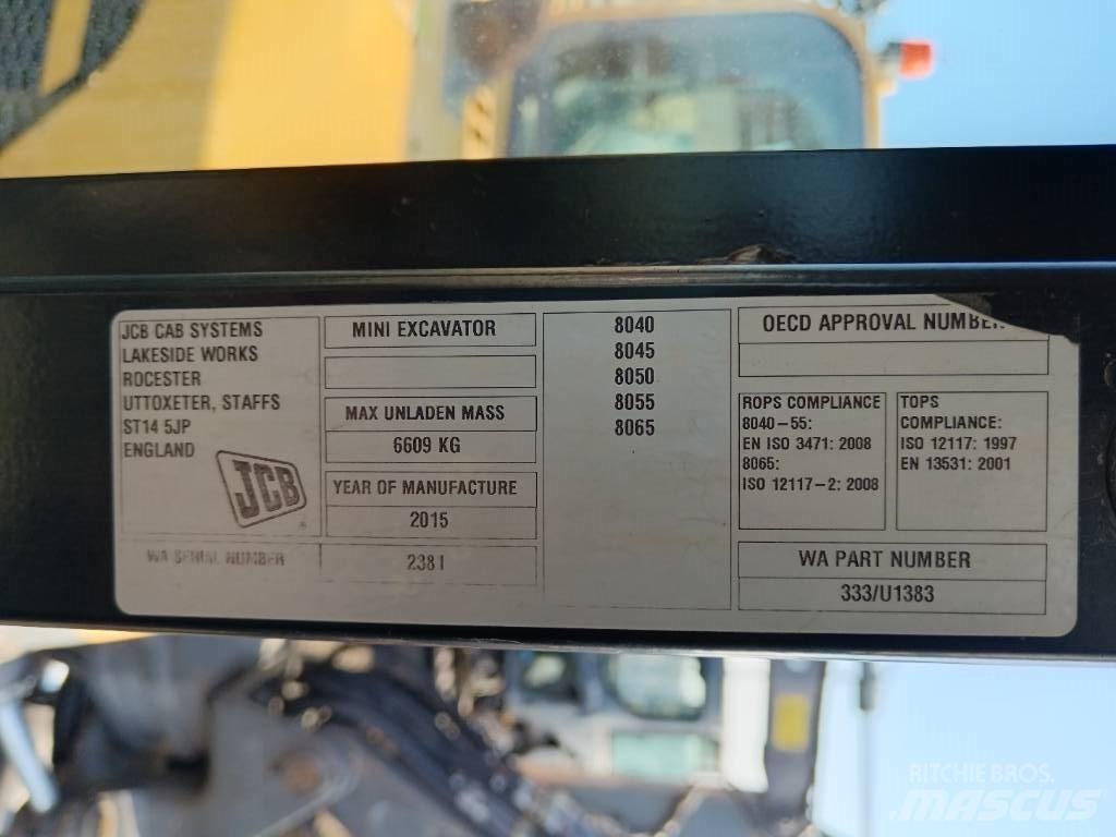 JCB 8055 RTS Minigrävare < 7t