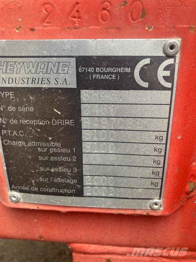 Heywang SH 43/55 S Fast- och kletgödselspridare