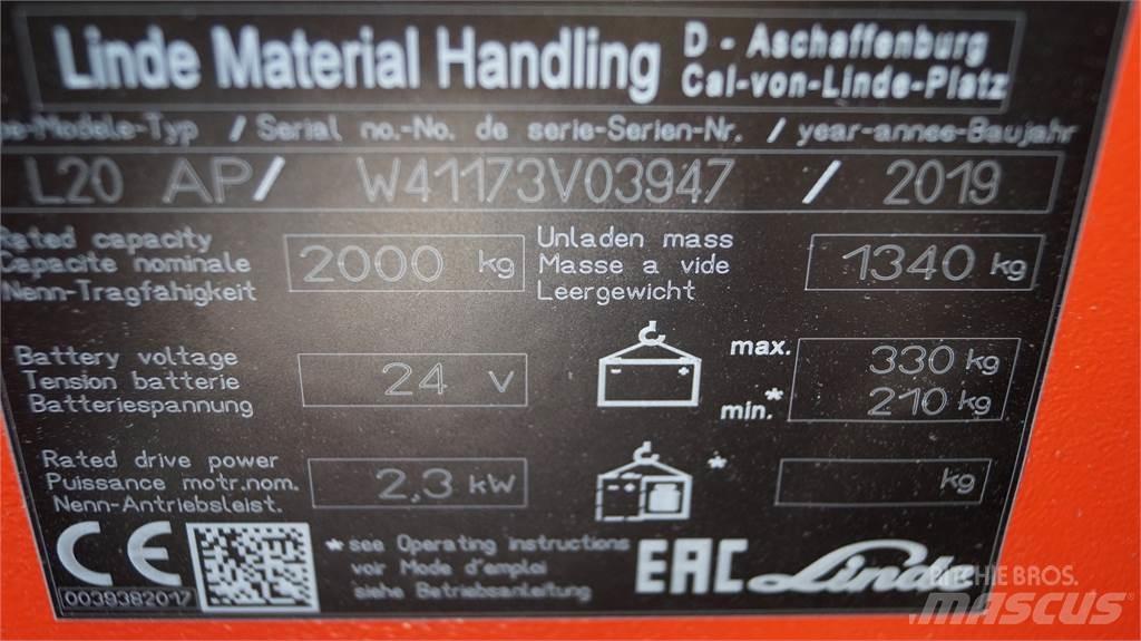 Linde L20APi Staplare-led