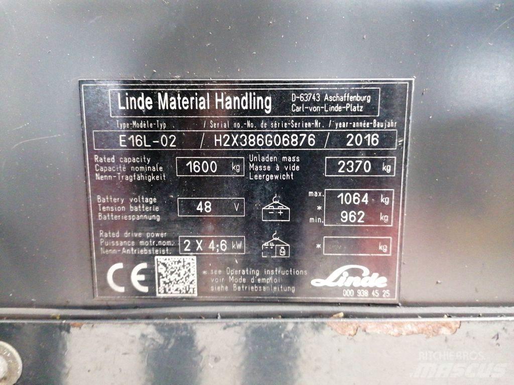 Linde E16L-02 Elmotviktstruckar