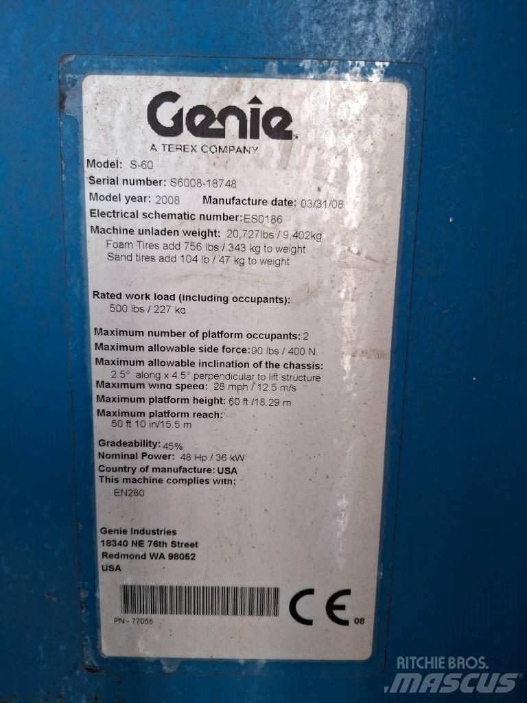 Genie S 60 Teleskop bomliftar