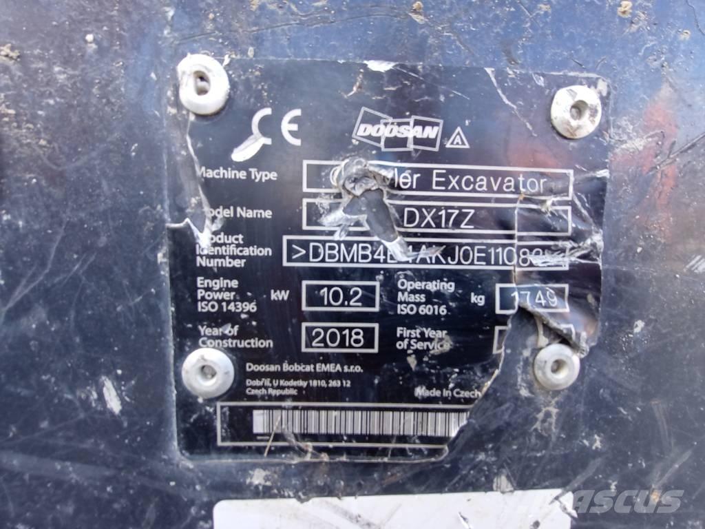 Doosan DX 17 Minigrävare < 7t