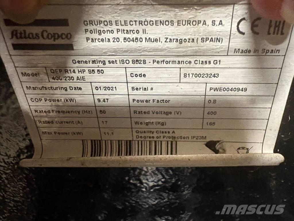 Atlas Copco QEP R 14 Bensingeneratorer
