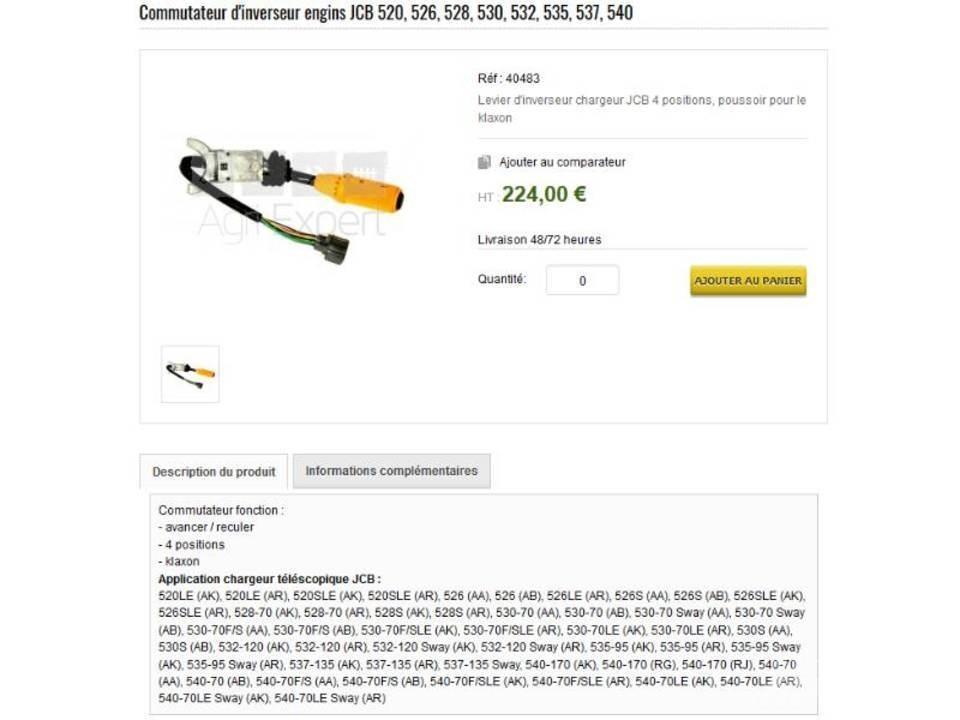 JCB 526S Hytter och interiör