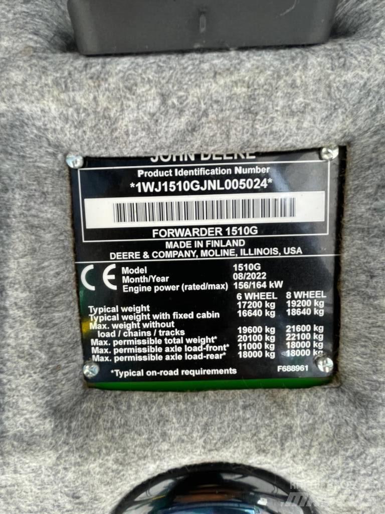 John Deere 1510G Skotare