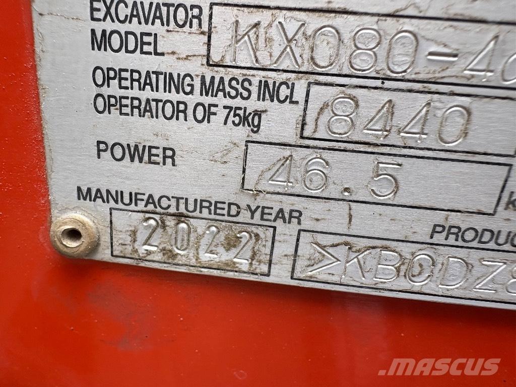 Kubota KX 080 Midigrävmaskiner 7t - 12t