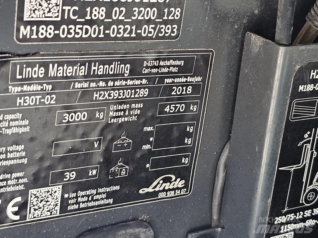 Linde H30T-02 Gasolmotviktstruckar