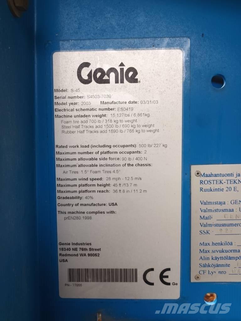 Genie S 45 RT Teleskop bomliftar