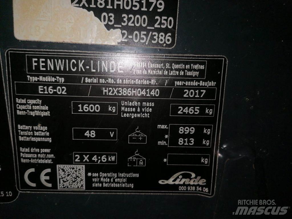 Linde E16-02 Elmotviktstruckar