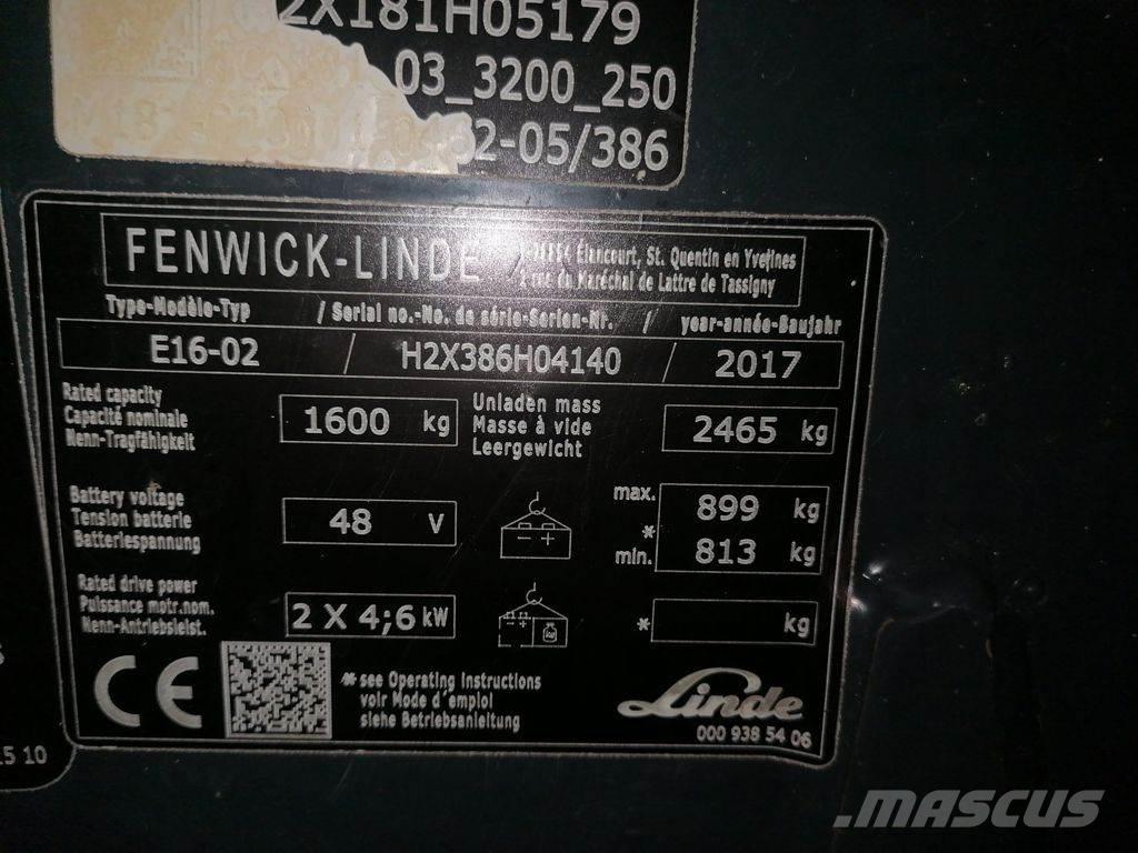 Linde E16-02 Elmotviktstruckar