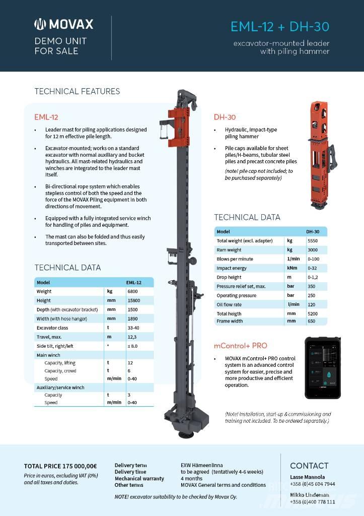 Movax EML-12 & DH-30 Hydraulhammare
