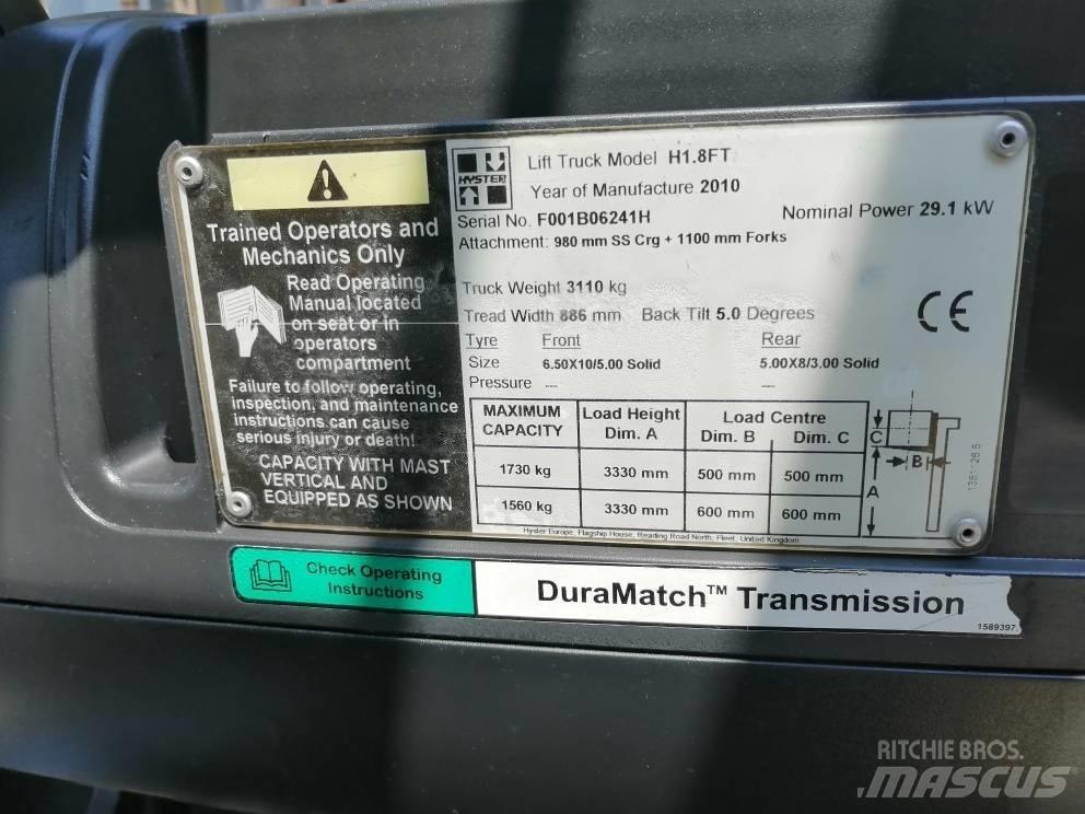 Hyster H 1.8 FT Dieselmotviktstruckar