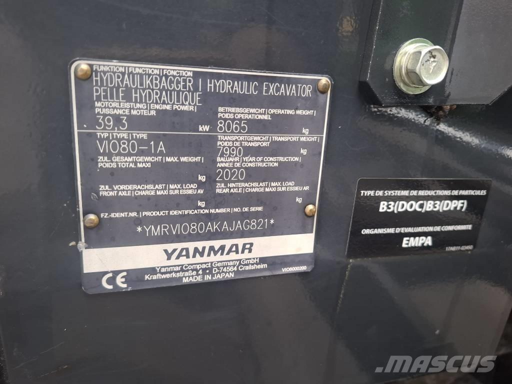 Yanmar Vio 80-1A Midigrävmaskiner 7t - 12t