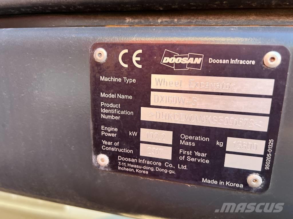 Doosan DX160W-5 Hjulgrävare