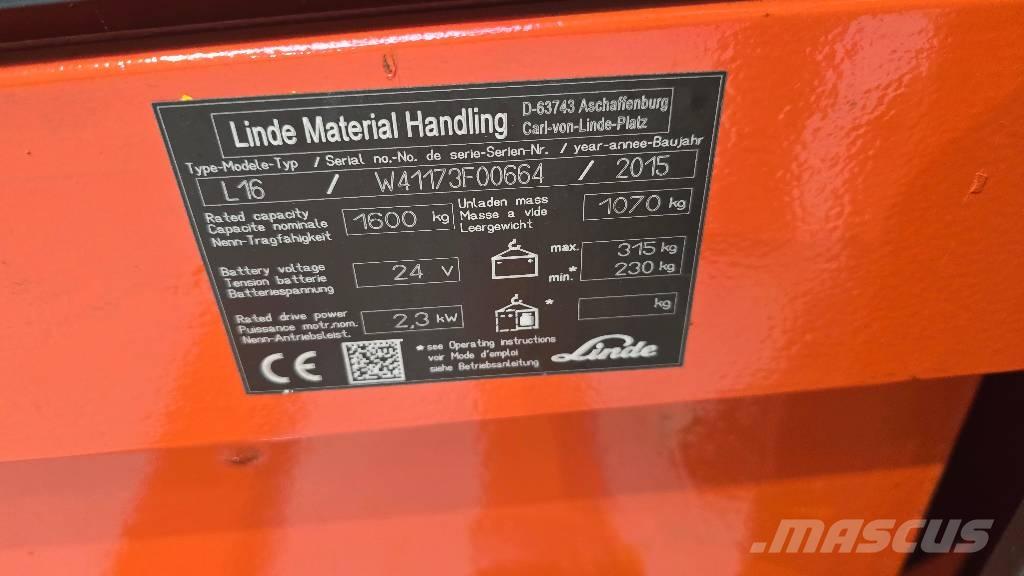 Linde L 16 Staplare-led