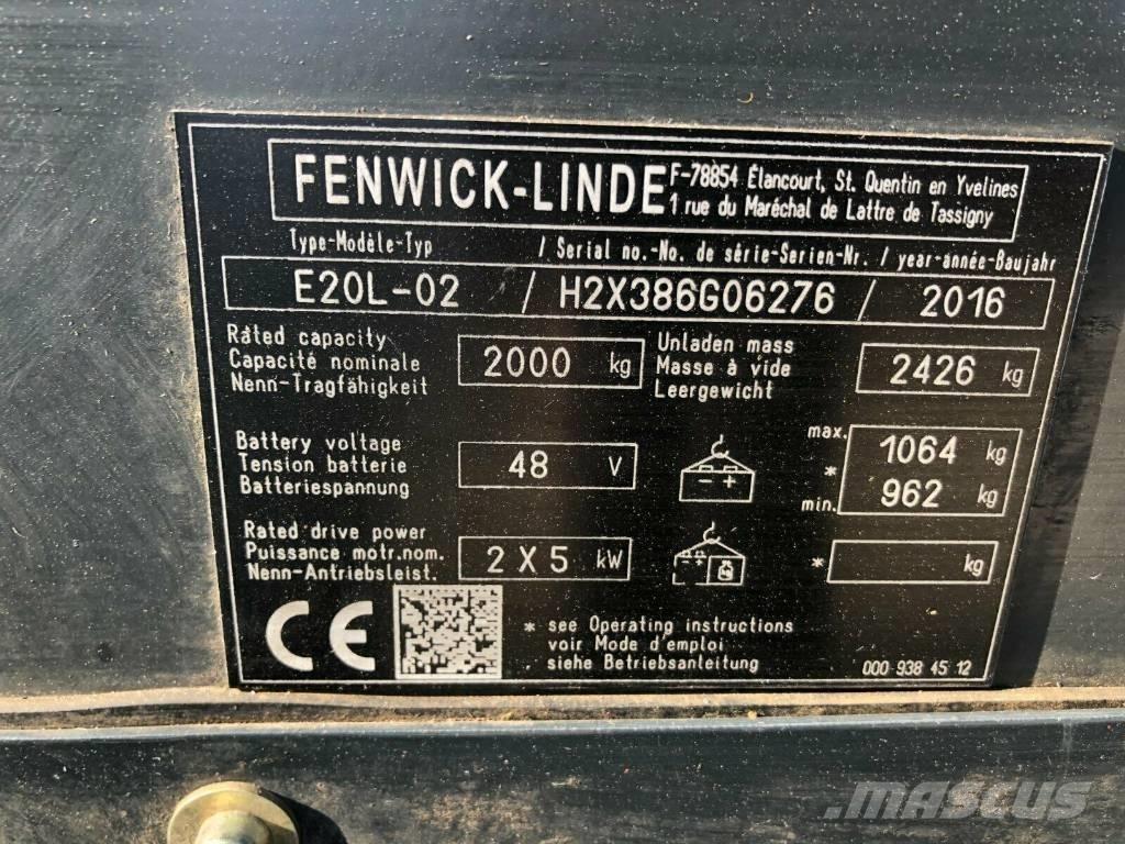 Linde E 20 L-02 Elmotviktstruckar