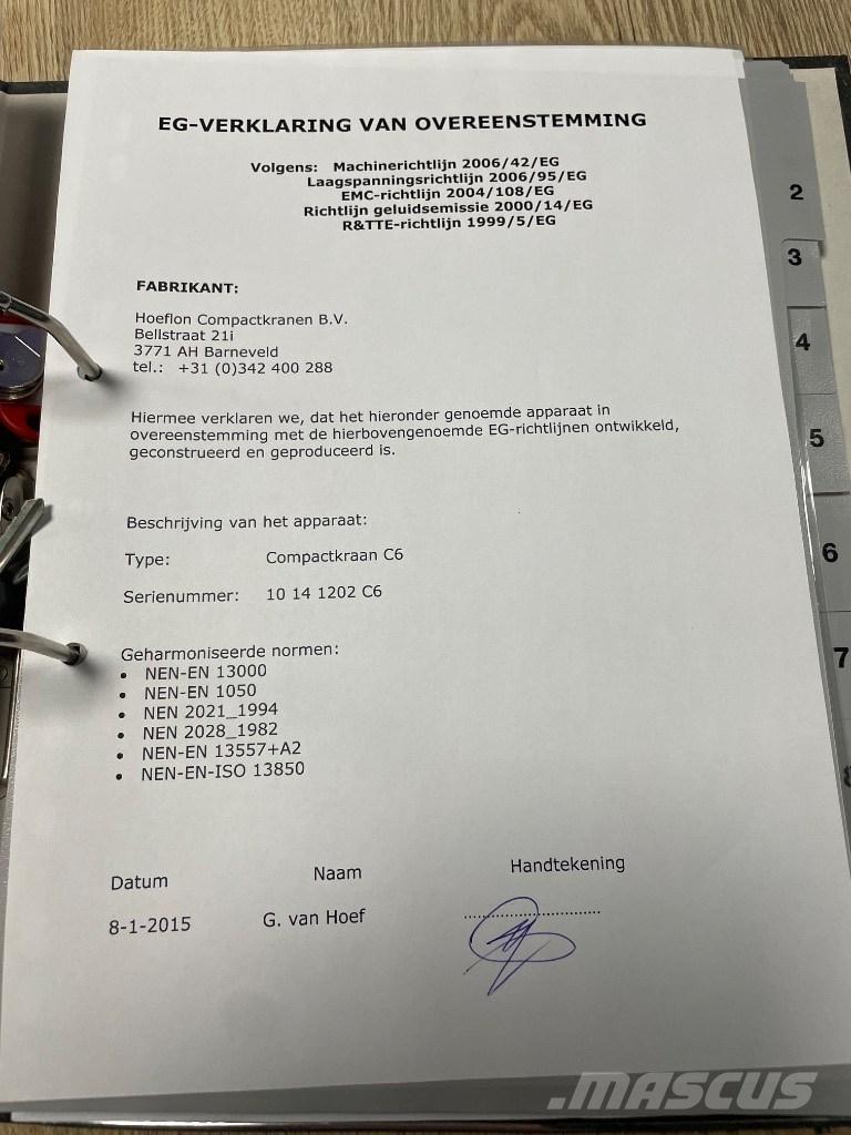 Hoeflon C 6 SOLD Minikranar