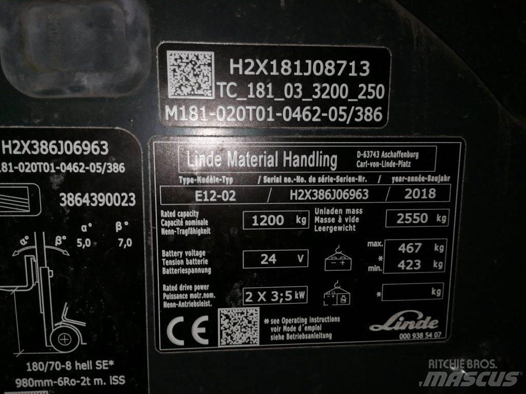 Linde E12-02 Elmotviktstruckar