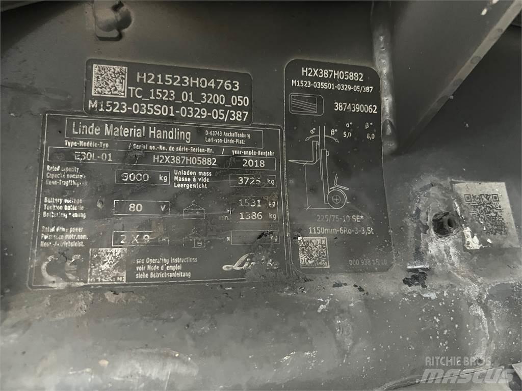 Linde E30L-01 Elmotviktstruckar