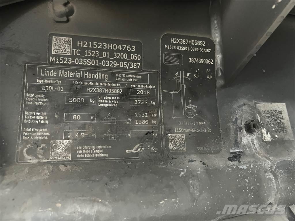 Linde E30L-01 Elmotviktstruckar
