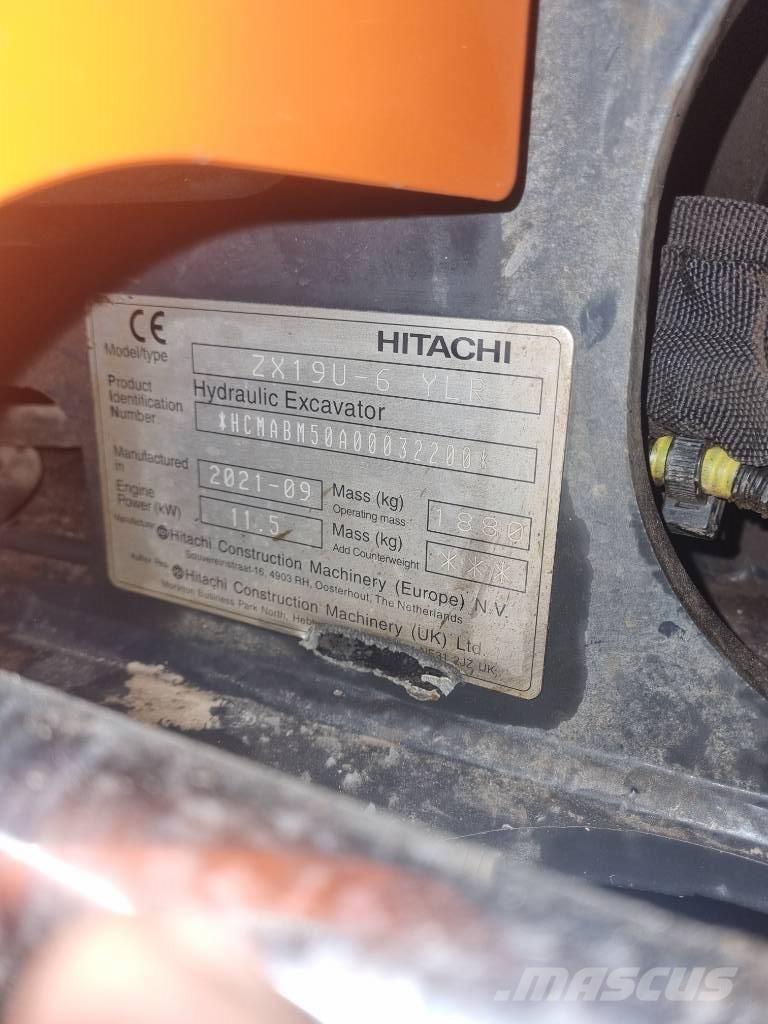 Hitachi ZX 19 U Minigrävare < 7t