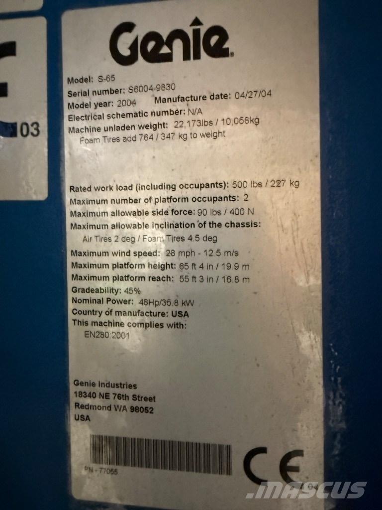 Genie S 65 Bomliftar