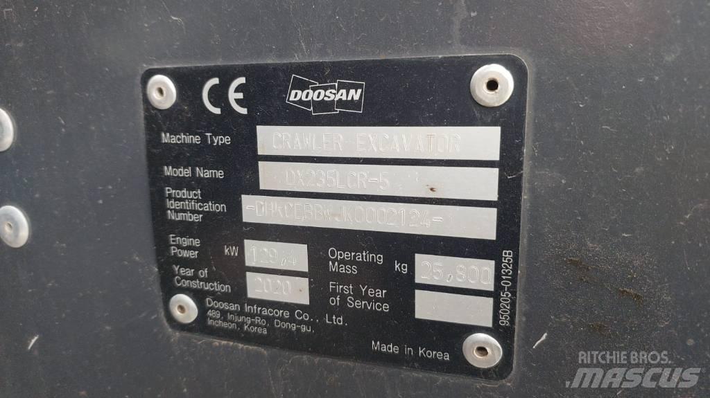 Doosan DX235LCR-5 Bandgrävare