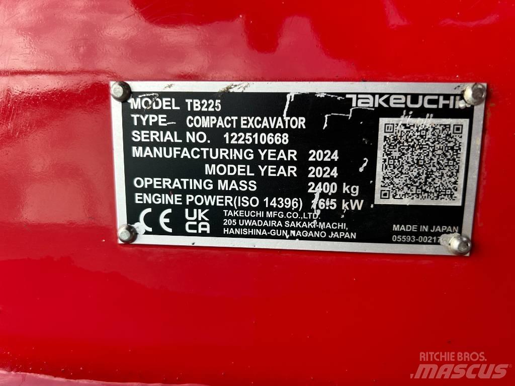 Takeuchi TB 225A V5 Minigrävare < 7t