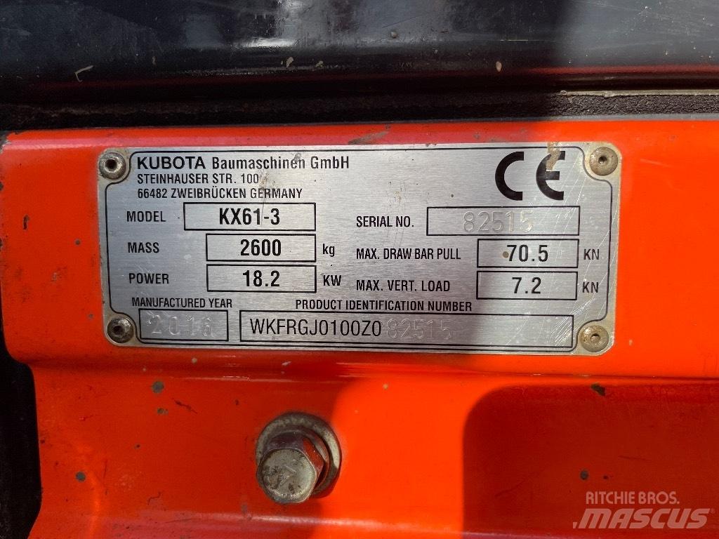 Kubota KX 61-3 Minigrävare < 7t