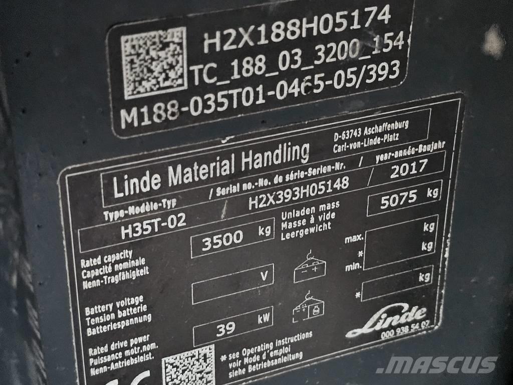 Linde H35T-02 Gasolmotviktstruckar