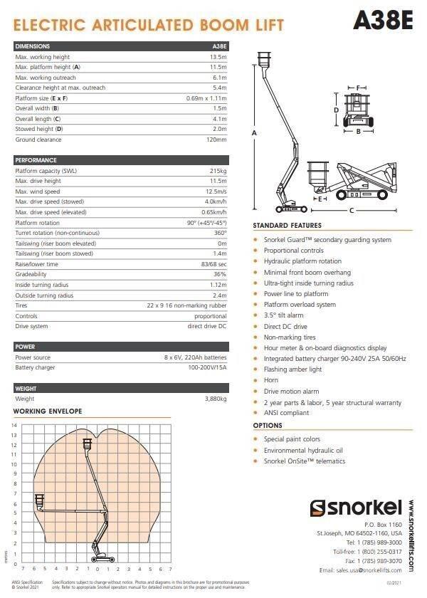 Snorkel A38E Bomliftar
