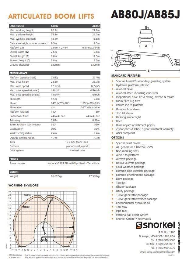 Snorkel AB80J Bomliftar