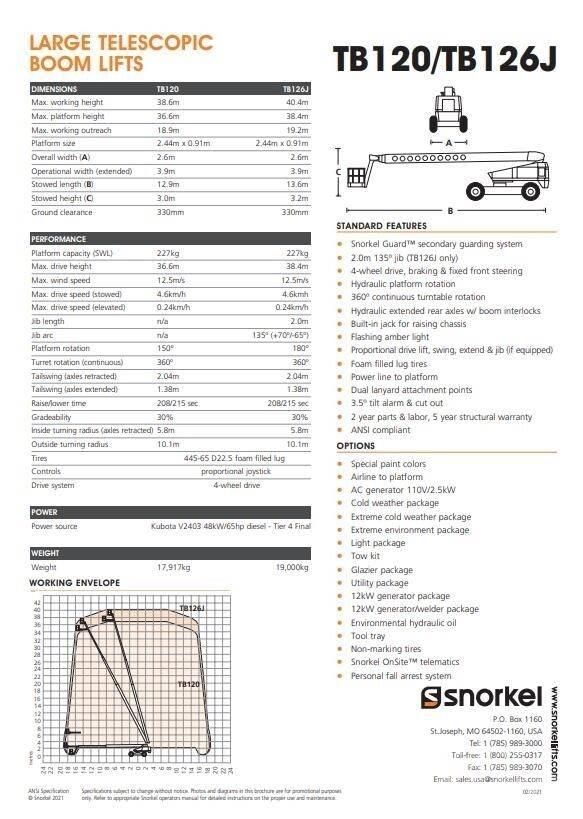 Snorkel TB120 Teleskop bomliftar